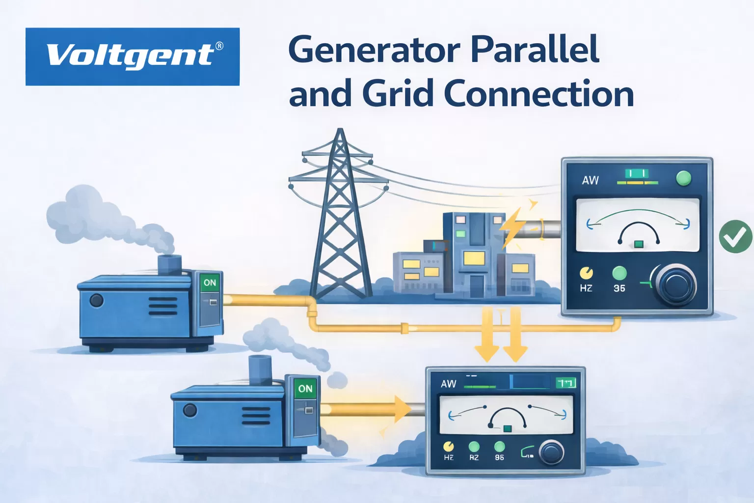Diesel Generator Paralleling and Grid Connection: Benefits, Steps & Applications