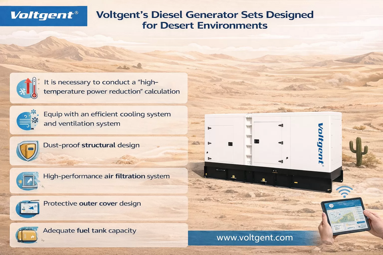 Diesel Generator Sets for Desert Applications | High Temperature & Dust Protection