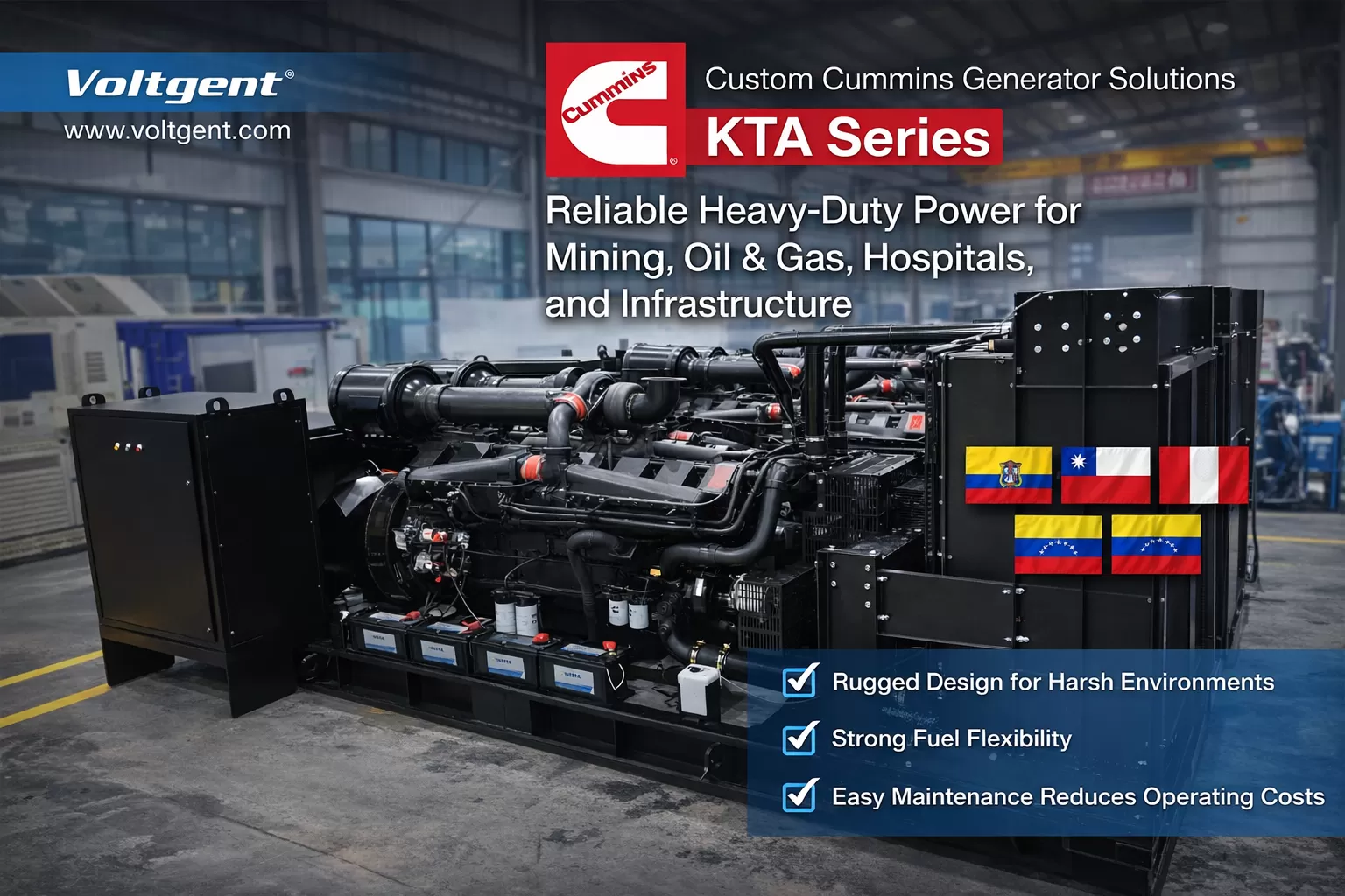 Custom Cummins Generator Solutions: Cummins KTA Series for Industrial and Prime Power Applications