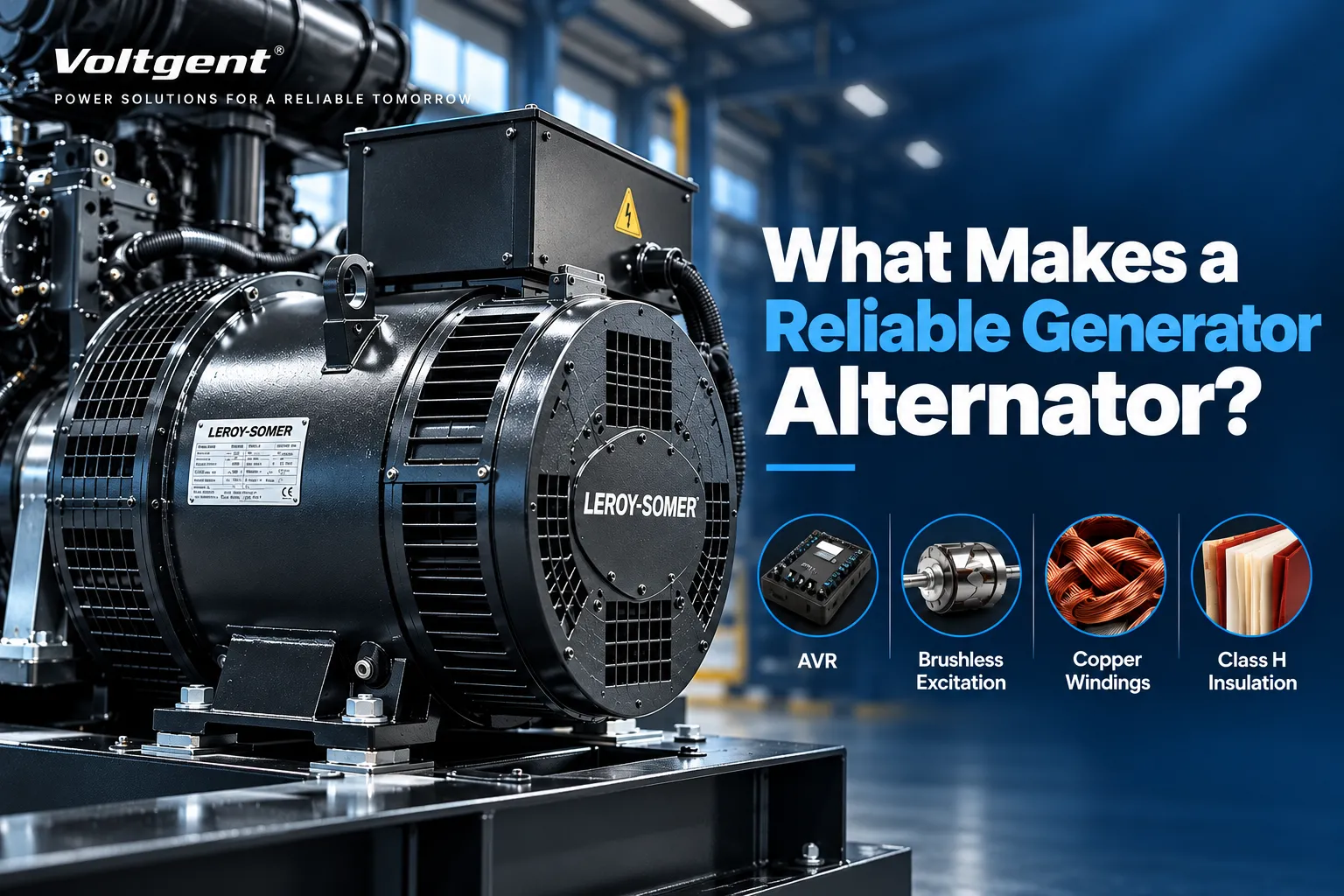 Diesel Generator Alternator: Understanding AVR, Brushless Excitation and Class H Insulation